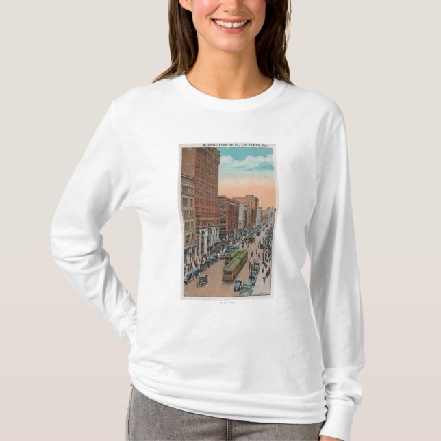 Los Angeles CABroadway från den 4th gatan beskådar Tee (Framsida)