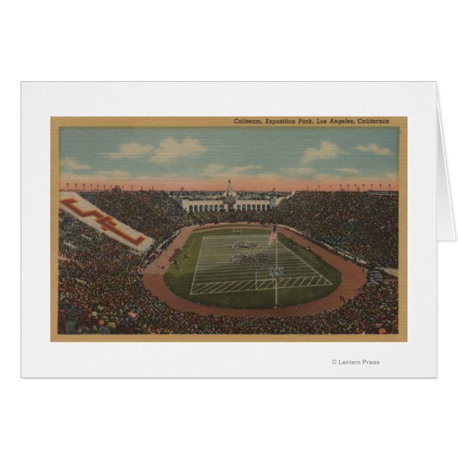 Los Angeles, CAColiseum vid Exposition Park Hälsningskort (Framsidan Horizontal)