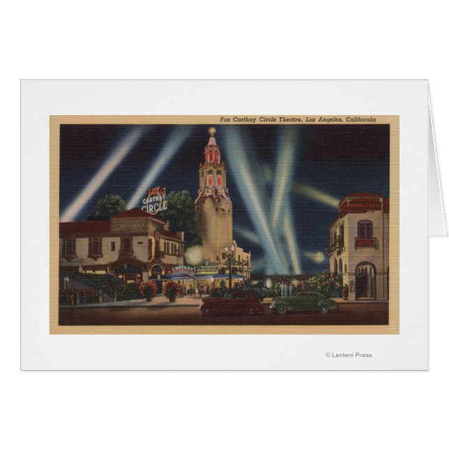 Los Angeles, CAFox Carthay Circle Theater View Hälsningskort (Framsidan Horizontal)