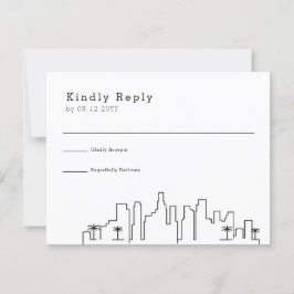 Los Angeles, Cali Bröllop | Stylized Skyline OSA Kort