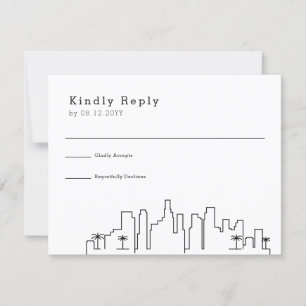 Los Angeles, Cali Bröllop Stylized Skyline OSA Kort