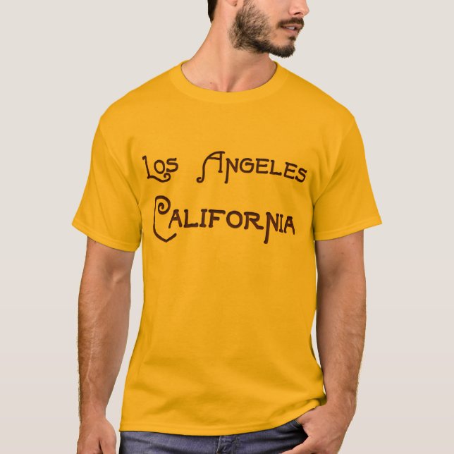 Los Angeles California Art Deco Logotyp T Shirt (Framsida)