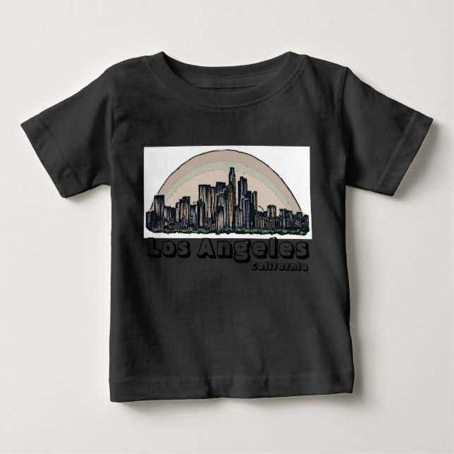 Los Angeles California artsy skyline baby Tee (Framsida)
