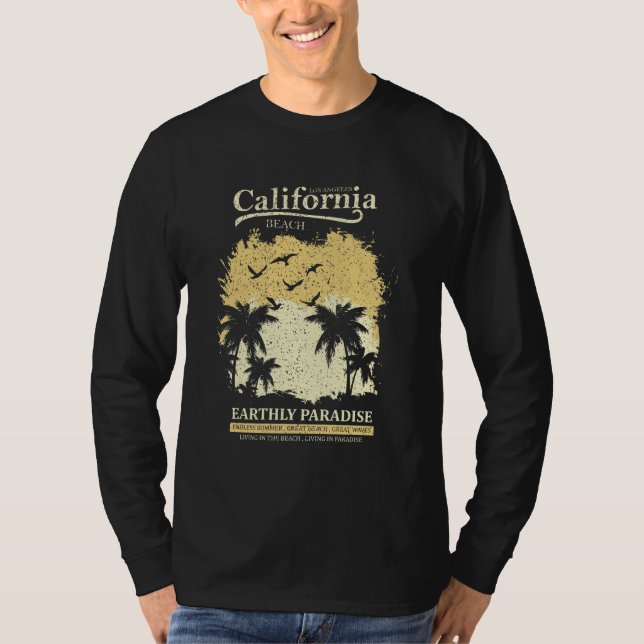 Los Angeles California Beach Paradise Summer T-Shi T Shirt (Framsida)