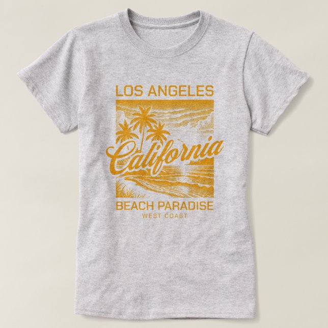 Los Angeles California Beach Paradise Väster Kuste T Shirt (Design framsida)