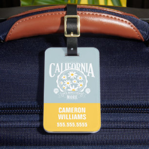 Los Angeles California Blommigt Graphic Bagagebricka