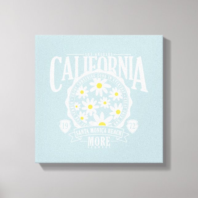 Los Angeles California Blommigt Graphic Canvastryck (Framsida)