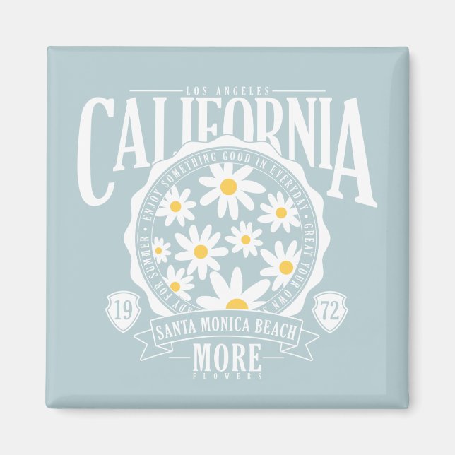 Los Angeles California Blommigt Graphic Magnet (Framsidan)