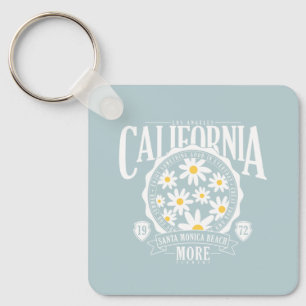 Los Angeles California Blommigt Graphic Nyckelring