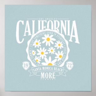 Los Angeles California Blommigt Graphic Poster