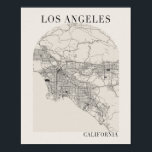 Los Angeles California Boho Arch Street Karta Poster<br><div class="desc">Los Angeles California Boho Minimal Arch Fullt Beige Färg Street Karta</div>