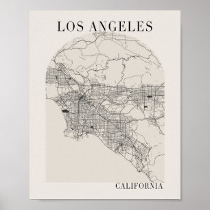 Los Angeles California Boho Arch Street Karta Poster