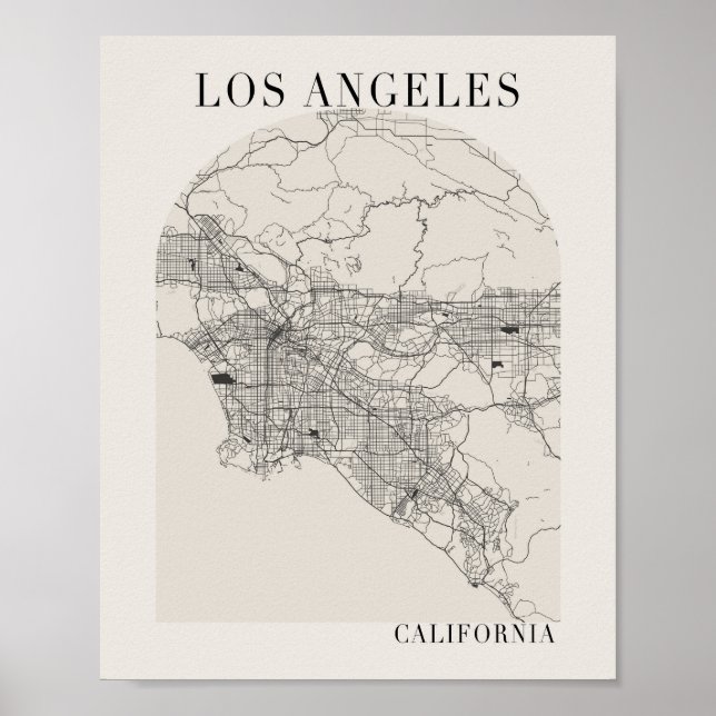 Los Angeles California Boho Arch Street Karta Poster (Framsidan)