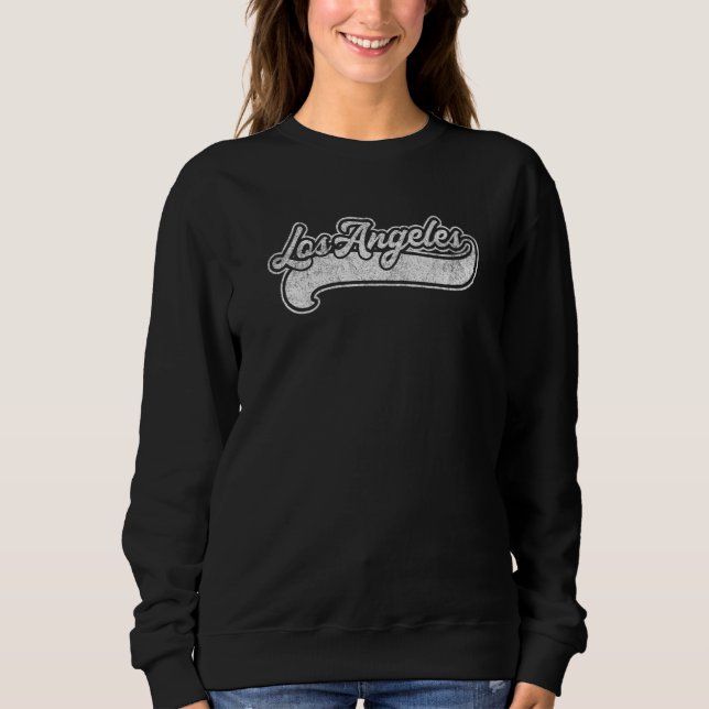 Los Angeles California CA Retro Baseball Stil Vin T Shirt (Framsida)
