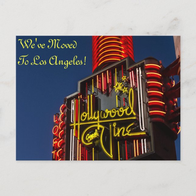 Los Angeles California Change of Adress Meddelande Vykort (Framsida)