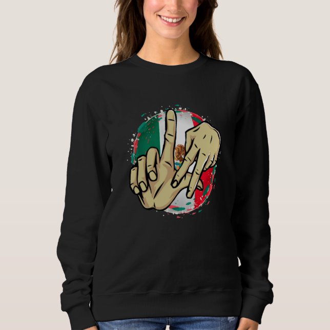 Los Angeles California Chicano Mexico Flag LA Hand T Shirt (Framsida)
