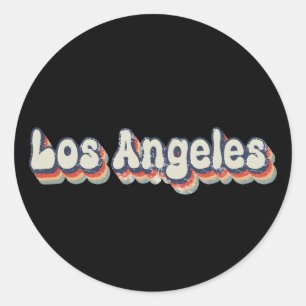 Los Angeles California Chrome City Klassisk Konst Runt Klistermärke