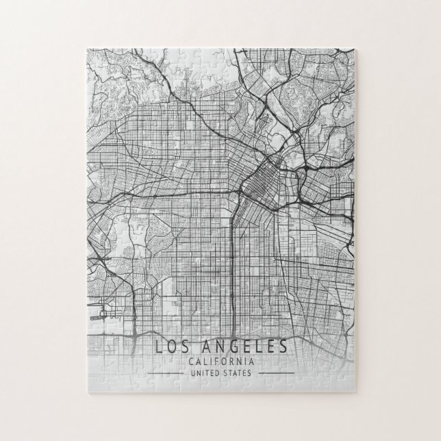 Los Angeles California City Karta Pussel (Vertikal)