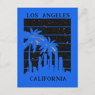 Los Angeles California City Skyline Handflatan Trä Vykort