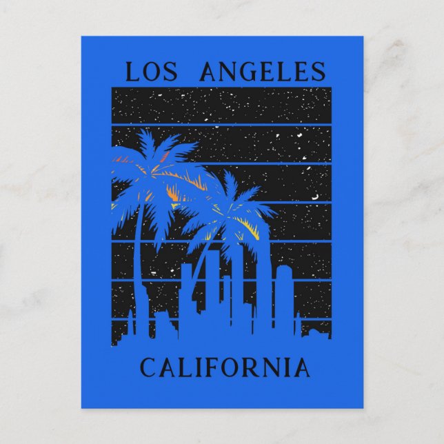 Los Angeles California City Skyline Handflatan Trä Vykort (Framsida)
