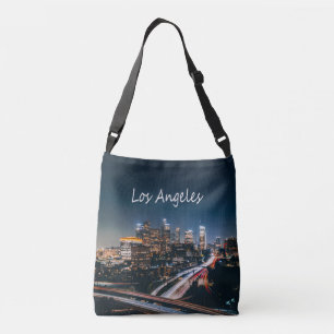 Los Angeles California City Skyline på natten Axelväska