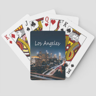 Los Angeles California City Skyline på natten Casinokort