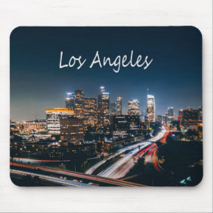Los Angeles California City Skyline på natten Musmatta