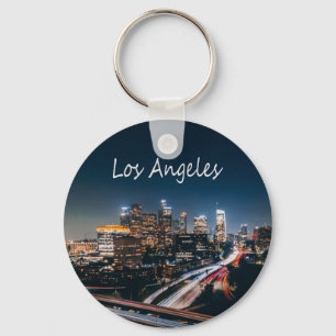 Los Angeles California City Skyline på natten Nyckelring