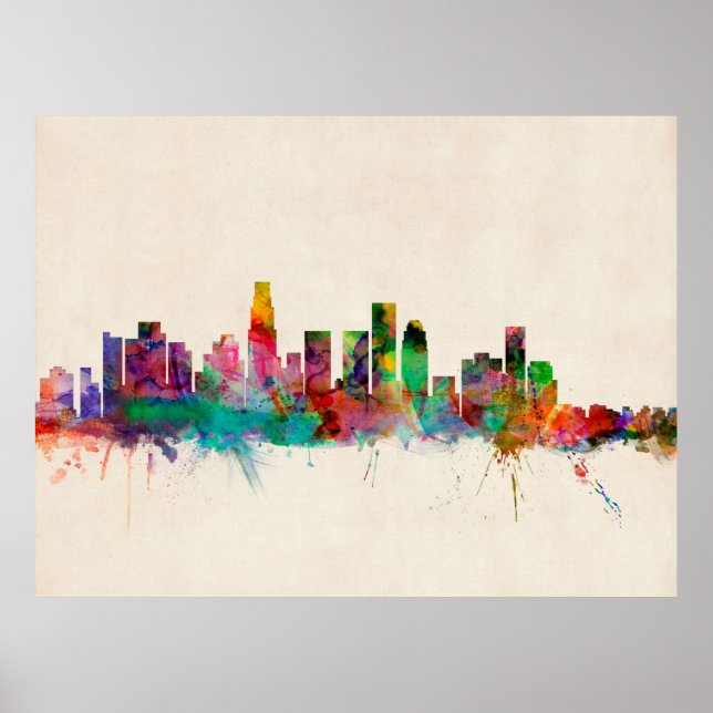 Los Angeles California Cityscape Skyline Poster (Framsidan)
