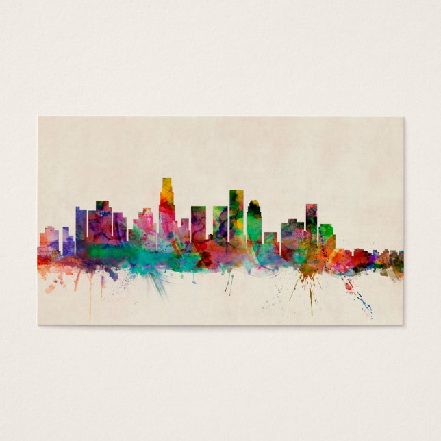 Los Angeles California Cityscape Skyline Visitkort (Framsidan)