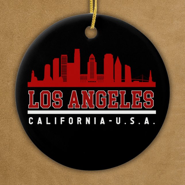 Los Angeles California Fun Skyline City Julgransprydnad Keramik (Skapare uppladdad)