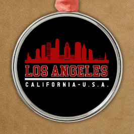 Los Angeles California Fun Skyline City Julgransprydnad Metall