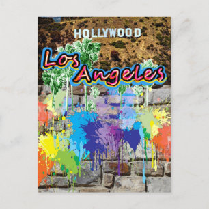 Los Angeles, California Gatu konst - vykort