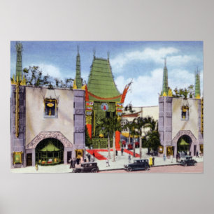 Los Angeles California Graumans China Theater Poster