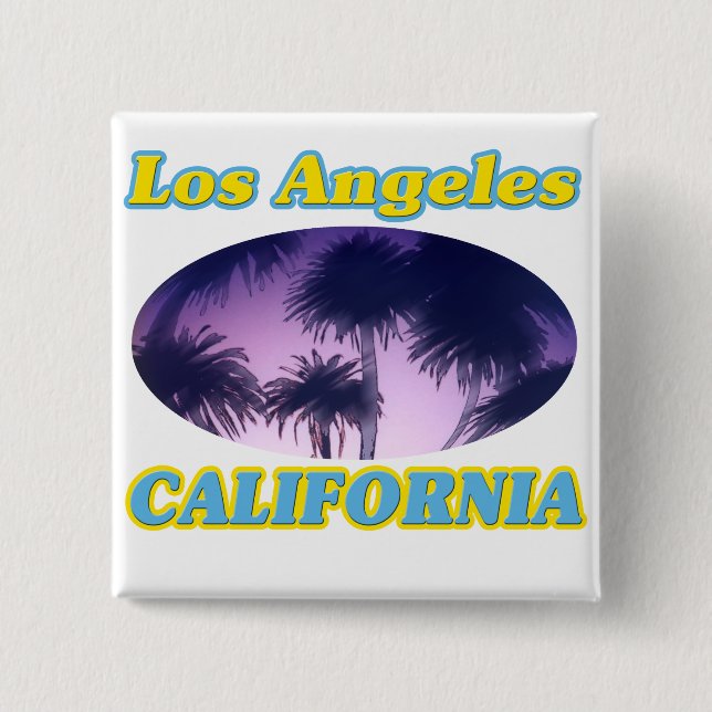 "Los Angeles California Handflatan Träd"-knapp Knapp (Framsida)