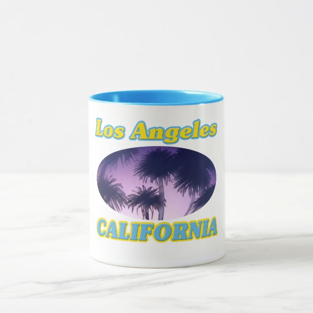 ’Los Angeles California Handflatan Träd Mugg’ Mugg (Center)