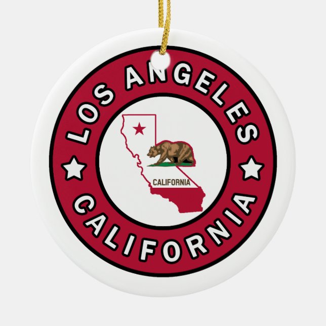 Los Angeles California Julgransprydnad Keramik (Framsidan)