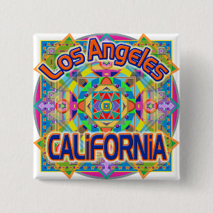 Los Angeles CALIFORNIA Lycklig Button Knapp