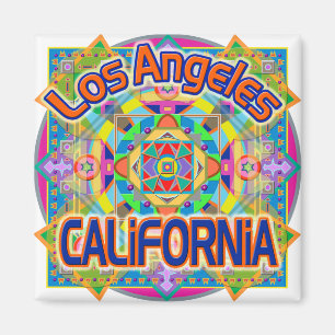 Los Angeles CALIFORNIA Lycklig Magnet