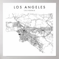Los Angeles California Minimal Modern Street Karta