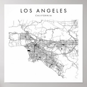 Los Angeles California Minimal Modern Street Karta Poster