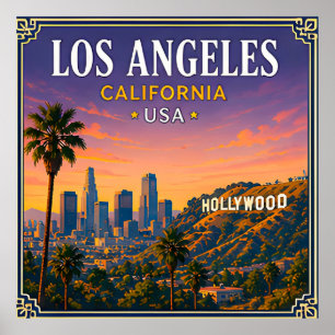 🌴 Los Angeles California Minne Från Hollywood 🌴 Poster