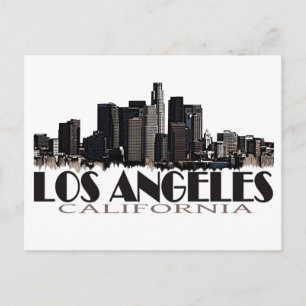 Los Angeles California mörk skyline Vykort