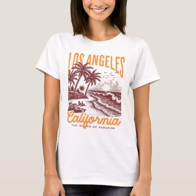Los Angeles California, ön Paradise T Shirt (Framsida)
