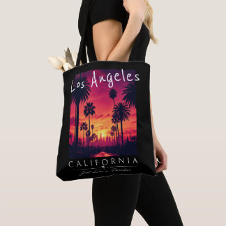 Los Angeles California Paradis Solnedgång Retro Tygkasse
