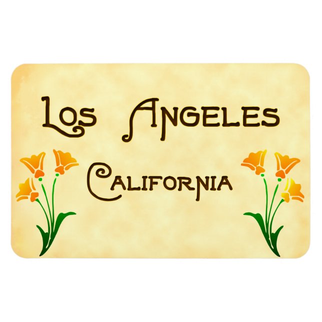 Los Angeles California Poppies Magnet (Horisontell)