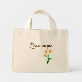 Los Angeles California Poppy Deco Tote Mini Tygkasse