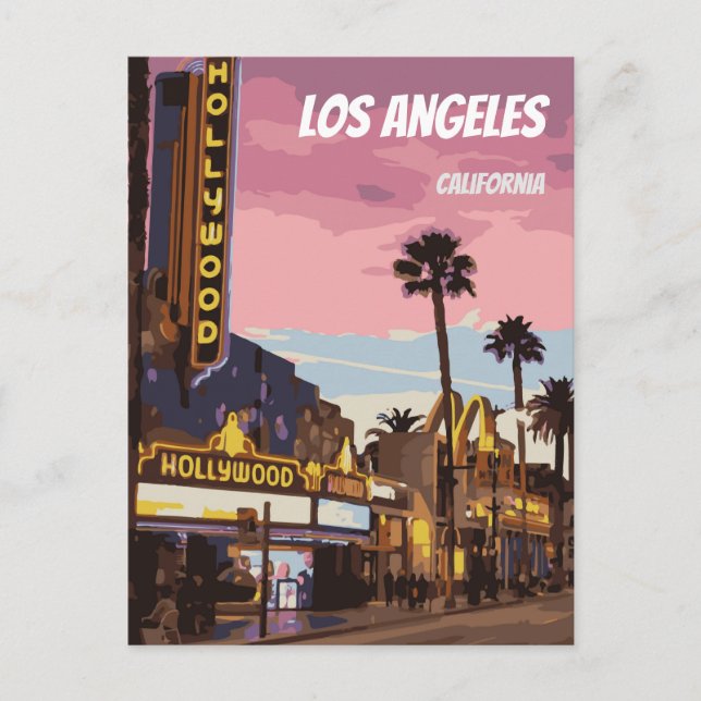 Los Angeles California Postcard Vykort (Framsida)