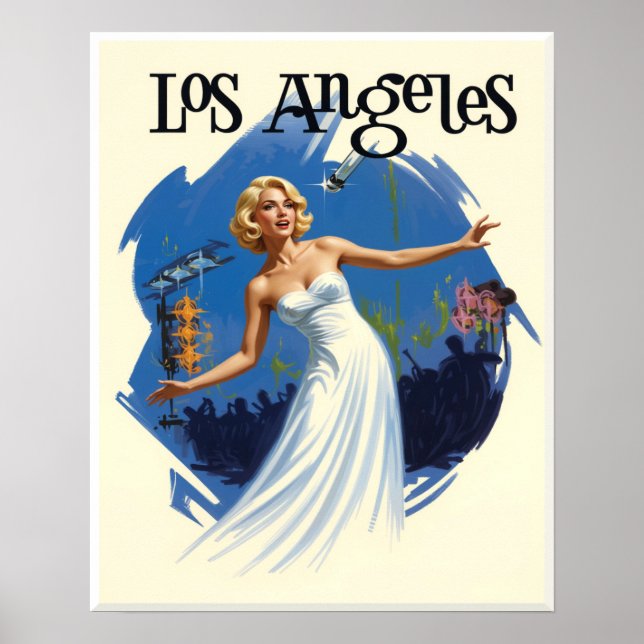 Los Angeles, California resemappningsaffisch Poster (Framsidan)