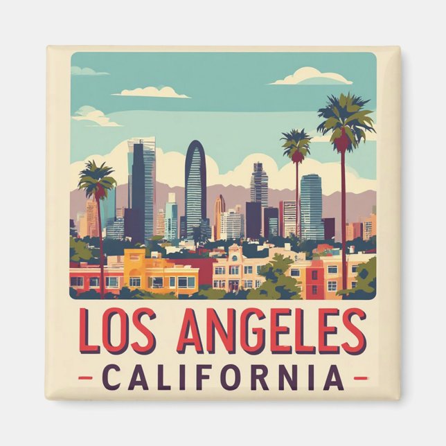 Los Angeles California Retro Resa Magnet (Framsidan)